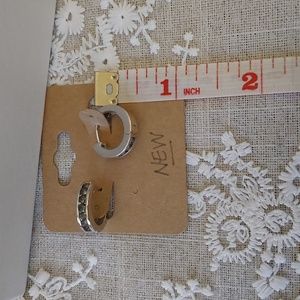 NWOT Solid 925 Sterling Silver round mystic topaz hugging earrings